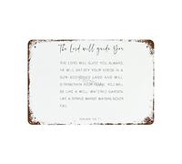 Metal Sign, Isaiah 58 11 58:11 Bible Verse Christian Gifts Quote Scripture Metal Sign Retro Vintage Tin Sign Metal Poster Wall Art Decor 8x12 Inches