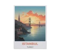 Metal Sign,Istanbul Turkey Vintage Travel Poster,Tin Signs New Year Easter Wall Decoration Bar Pub Family Cafe Signs Men Cave Gifts for Friends Family Fun Signs Nice Sign(20x30cm)8x12 inch-BW4