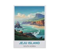 Metal Sign，Jeju Island Vintage Travel Poster，Tin Signs New Year Easter Wall Decoration Bar Pub Family Cafe Signs Men Cave Gifts for Friends Family Fun Signs Nice Sign(15x30cm）6x12 inch-BV24