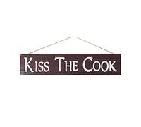 Metal Sign Kiss The Cook Vintage Signs Retro Tin Signs Aluminum Sign for Kitchen Home Garden Wall Bar Cafe Decor 4x16 Inches