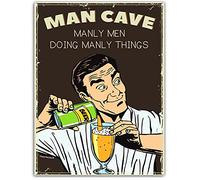 Metal Sign. Man Cave Manly Men Doing Manly Things. Funny Vitage Retro Quote Shed Plaque. Size Small.