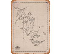 Metal Sign - Maps of Dishonored The Isles - 8X12 Inch Vintage Look Tin Sign,Bar, Man CAVE Art Wall Decoration