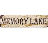 Metal Sign Memory Lane Vintage Signs Retro Tin Signs Aluminum Sign for Kitchen Home Garden Wall Bar Cafe Decor 4x16 Inches