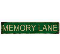 Metal Sign Memory Lane Vintage Signs Retro Tin Signs Aluminum Sign for Kitchen Home Garden Wall Bar Cafe Decor 4x16 Inches