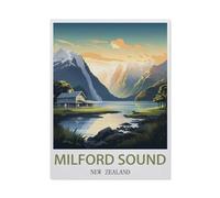 Metal Sign,Milford Sound New Zealand,Tin Signs New Year Easter Wall Decoration Bar Pub Family Cafe Signs Men Cave Gifts for Friends Family Fun Signs Nice Sign(15x30cm)6x12 inch-BH64