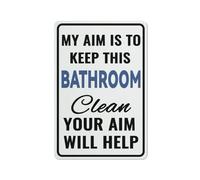 Metal Sign My Aim Is To Keep This Bathroom Clean Your Aim Will Help Wall Or Door Sign Office & Workspace Bathroom Signage Tin Sign For Bedroom Restaurant Club Bar-Perfect Poster Or Gift Idea For Home