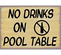 Metal Sign No Drinks On Pool Table Vintage Signs Retro Tin Signs Aluminum Sign for Kitchen Home Garden Wall Bar Cafe Decor 8x6 Inches