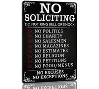 Metal Sign No Soliciting Do Not Ring Bell Or Knock Reminder Art Iron Signs Retro Metal Tin Sign For Office Bathroom Living 20X30Cm