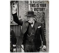 Metal Sign - Official Imperial War Museum (Churchill - This is Your Victory, 15 x 20 cm)