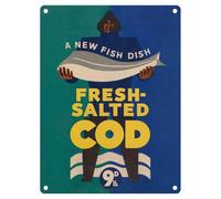 Metal Sign - Official Imperial War Museum (Fresh Salted Cod, 15 x 20 cm)