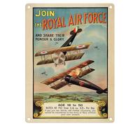 Metal Sign - Official Imperial War Museum (Join The Royal Air Force, 15 x 20 cm)