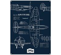 Small (15 x 20 cm) Metal Sign - (Official Imperial War Museum) Spitfire Blueprint