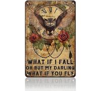Metal Sign Owl What If I Fall Oh But My Darling What If For Office Living Room Bar Coffee Shop Man Cave Decor 8x12 Inch