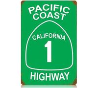 Metal Sign Pacific Coast Highway California 1 Ca PCH Road Tin Metal Sign 12"x8"