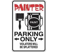 Metal Sign Painter Parking Only Aluminum 8X12 Inches