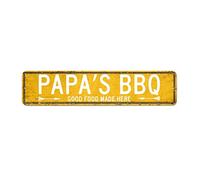 Metal Sign Papa's BBQ Good Food Made Here Street Signs from Daughter Wife Son Wall Art Vintage Rustic Metal Wall Sign Funny Wall Decor For Bedroom Kitchen Cafe Bar Office Garage