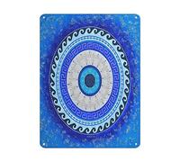 Metal Sign Plaqu Turkish Evil Eye Mandala Greek Sign Plaque Fixings Included Poster Art Decoration For Pub Cafe Garage 30x40cm