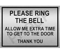 METAL SIGN Please ring the bell allow extra time Aluminium Waterproof Home Door (Aluminium A5 (200x150mm) Approx)
