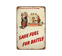 Metal Sign Poster Save Fuel For Battle Vintage Classic British Ww2 Propaganda Wall Art Decoration Vintage Metal Tin Sign For Home, Wall, Pub, 20X30cm
