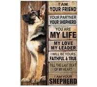 Metal Sign Poster Shepherd German I Am Your Friend Wall Decor Art Aesthetic Tin Signs Personalised Signs Metal Plaque For Bathroom Bar Home 20X30Cm