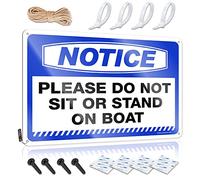 Metal Sign Reading Wall Decor Tiki Bar Hanging Rust-proof Metal - Windmill Decor Vintage & Notice Please Do Not Sit Or Stand On Boat/Funny Riding A Broom Wall Decor