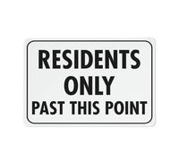 Metal Sign Residents Only Past This Point Retro Aluminum Metal Tin Sign Wall Decor Art 12x16 Inch