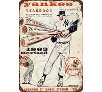 Metal Sign Retro New York Yankees in 1963 Sign Wall Decoration Home Restaurant bar cave Outdoor Vintage Metal Tin Sign Decoration Poster- 8 X 12 Inches Metal Tin Sign