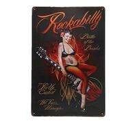 Metal Sign - Rockabilly Pin Up Sign Vintage Garage Tin Sign Wall Plaque Decor