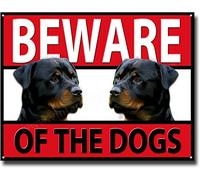 Metal Sign Rottweiler Beware Of The Dogs Metal Sign,Security,Warning,Guard Dog Sign 8x12 Inch