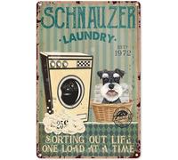 Metal Sign Schnauzer Dog Laundry Sorting Out Life One Load At A Time Home Bedroom Laundry Room Wall Decor Vintage Cute Dog Tin Sign 20x30cm