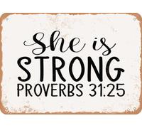 Metal Sign - She is Strong - 2 - Vintage Look Sign home decor