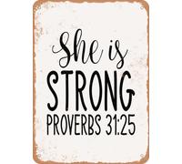 Metal Sign - She is Strong - 2 - Vintage Rusty Look home decor