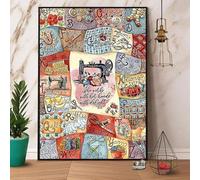 Metal Sign She Works with Her Hand with Delight Retro Metal Tin Sign Vintage Sign Sewing Room Wall Art Craft Room Decor 8X6 inch