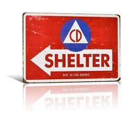 Metal Sign - SHELTER Sign Poster for Coffee House Pub Bar Living Room Garage Plaque