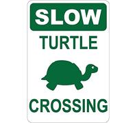 Metal Sign Slow Turtle Crossing Signs Warning Sign Caution Aluminum Tin Sign Traffic Road Street Sign for Home Cafe Bar 8x12 Inches Indoor/Outdoor Use