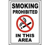 Metal Sign Smoking Prohibited In This Area Tin Sign Aluminum Warning Sign for Home Coffee Bar Wall Decor Indoor/Outdoor Use 12x16 inch