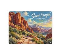 Metal Sign Snow Canyon State Park Illustration_001 30x40cm Wall Decoration | Use metal display signs in the office as an adaptable display accent.