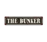 metal Sign The Bunker Rustic Style metal - Man Cave Décor - Kid Cave Sign - Basement Sign - Home Hideout Sign - Garage Sign - Kid Fort Sign metalen Signs With Sayings 4x16 Inch