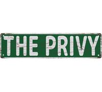 Metal Sign The Privy Metal Sign Street Signs Decor Man Cave Bar Wall Art Decorative Plaque 4x16 Inch