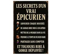 Metal Sign The Secrets of a True Epicurean 30.5 x 20 cm