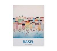 Metal Sign Tin Sign，Basel Switzerland Vintage Travel Posters，Metal Signs Office Personalised Sign Vintage Metal Sign Home Wall Room Decoration(15x30cm）6x12 inch-CW96