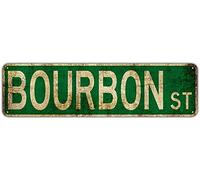 Metal Sign Tin Sign Bourbon St Street Sign Road Sign 4x16 Inch