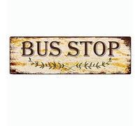 Metal Sign Tin Sign Bus Stop Funny Metal Signs Vintage Sign Retro Tin Signs Aluminum Metal Sign for Bedroom Kitchen Garden Wall Bab Club Coffee Hanging Sign Home Decor 6x16 Inch