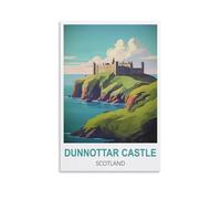 Metal Sign Tin Sign Dunnottar Castle Scotland Art Plaque Poster Wall Decor for Home Tool Room Bar Club Restaurant Cafe 30x40cm