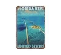 Metal Sign Tin Sign,Florida Keys American Landscape,Metal Signs Office Personalised Sign Vintage Metal Sign Home Wall Room Decoration(20x30cm)8x12 inch-C6