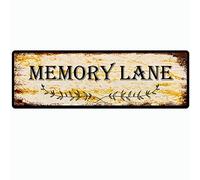 Metal Sign Tin Sign Memory Lane Retro Funny Metal Signs Vintage Sign Retro Tin Signs Aluminum Metal Sign for Bedroom Kitchen Garden Wall Bab Club Coffee Hanging Sign Home Decor 4x16 Inches