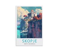 Metal Sign Tin Sign North Macedonia Skopjes Art Plaque Poster Wall Decor for Home Tool Room Bar Club Restaurant Cafe 15x30cm