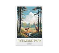 Metal Sign Tin Sign Richmond Park London Art Plaque Poster Wall Decor for Home Tool Room Bar Club Restaurant Cafe 30x30cm