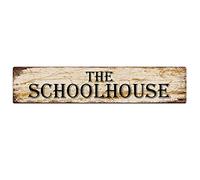 Metal Sign Tin Sign The Schoolhouse Funny Metal Signs Vintage Sign Retro Tin Signs Aluminum Metal Sign for Bedroom Kitchen Garden Wall Bab Club Coffee Hanging Sign Home Decor 6x16 Inch