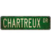 Metal Sign Tin Signs CHARTREUX DR, Funny Vintage Retro Aluminum Metal Sign, Hanging Decor for Bedroom, Kitchen, Garden, Wall, Club, Coffee Shop, Home, Chartreux-Cat Breed Art, 4x16 inch